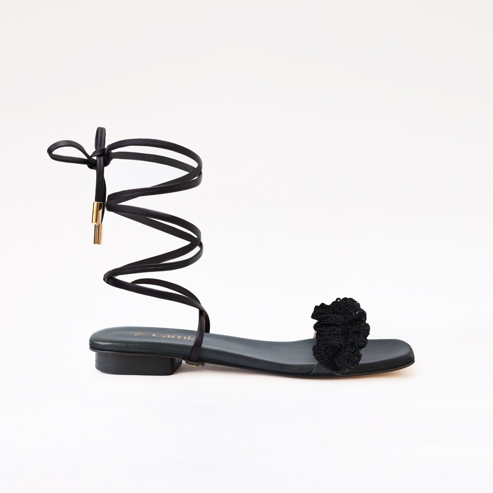 Gladiator Black Long Boho Strap Black Black