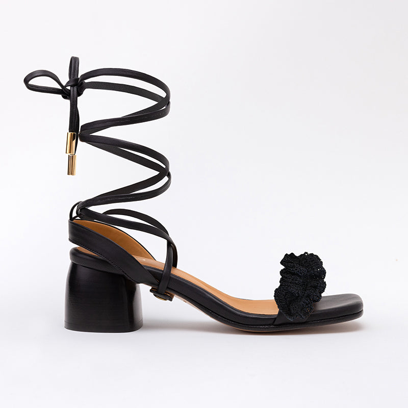Gladiator Black Long Boho Strap Black Black