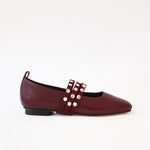 Burgundy - Burgundy Triple Studs Straps