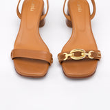 Camel Heeled Swap Sandal Catena