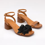 Charcoal Camia's Flower Interchangeable Strap Camel Sandal