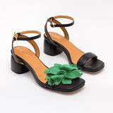 Jade Camia's Interchangeable Flower Strap Black Sandal