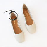 Off White Ballet Swap Golden Studs Black Ankle