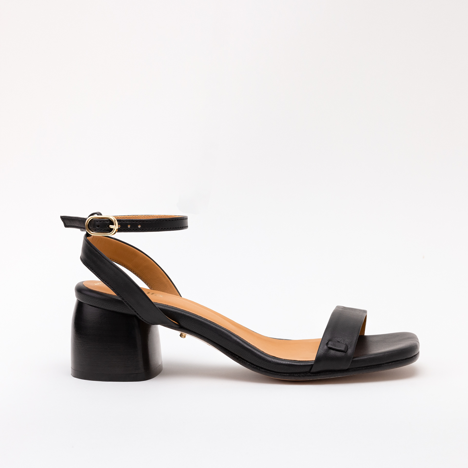 Black Heeled Swap Sandal Charcoal Camia Flower