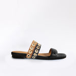 Double Ilhos Black & Camel No Front Black