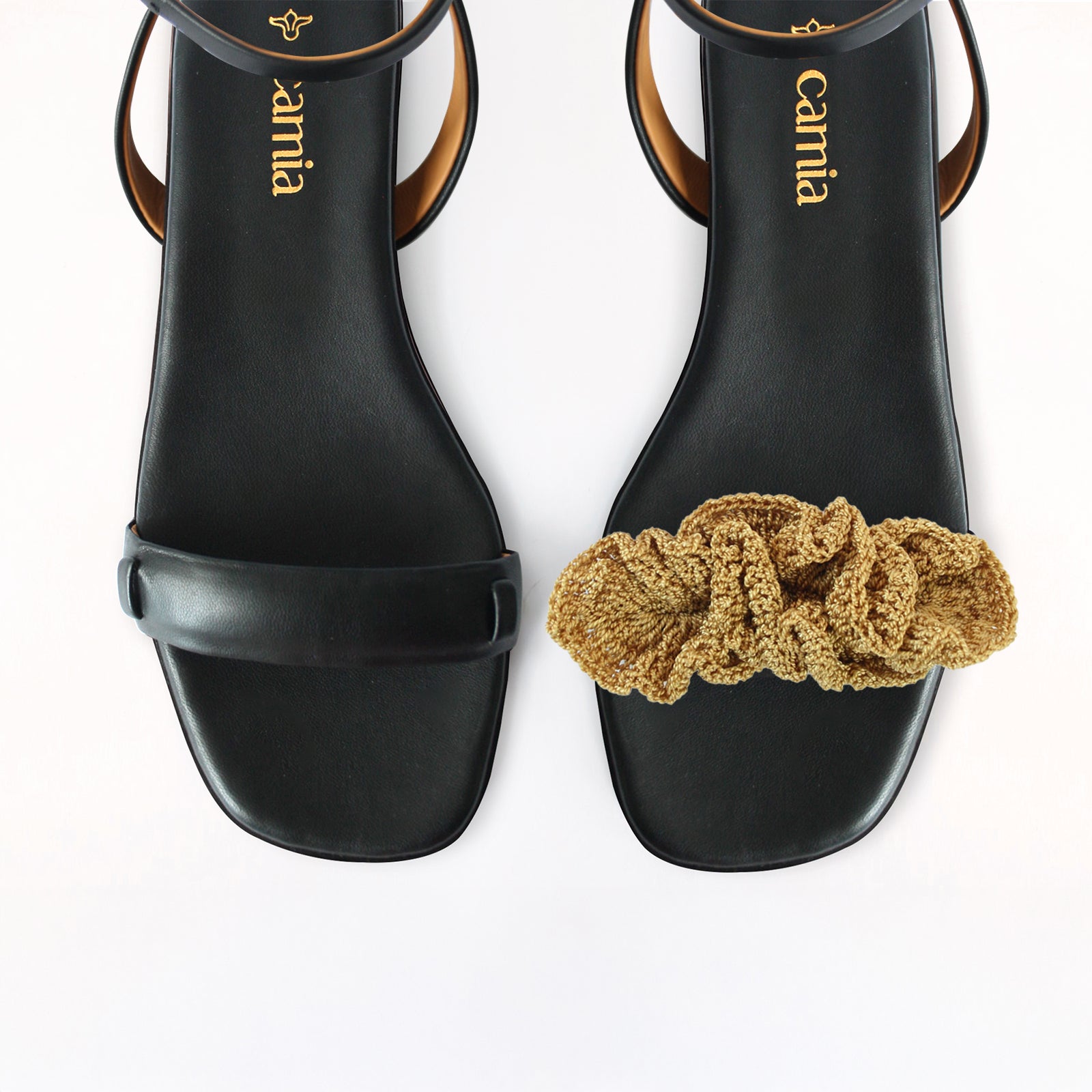 Boho Strap Sand Black Front