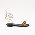 Gladiator Cream Long Boho Strap Sand Black