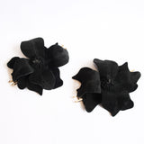 Black Flat Swap Sandal Charcoal Camia Flower