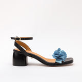 Heeled Swap Sandal Black Blue Dalia