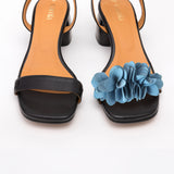 Heeled Swap Sandal Black Blue Dalia