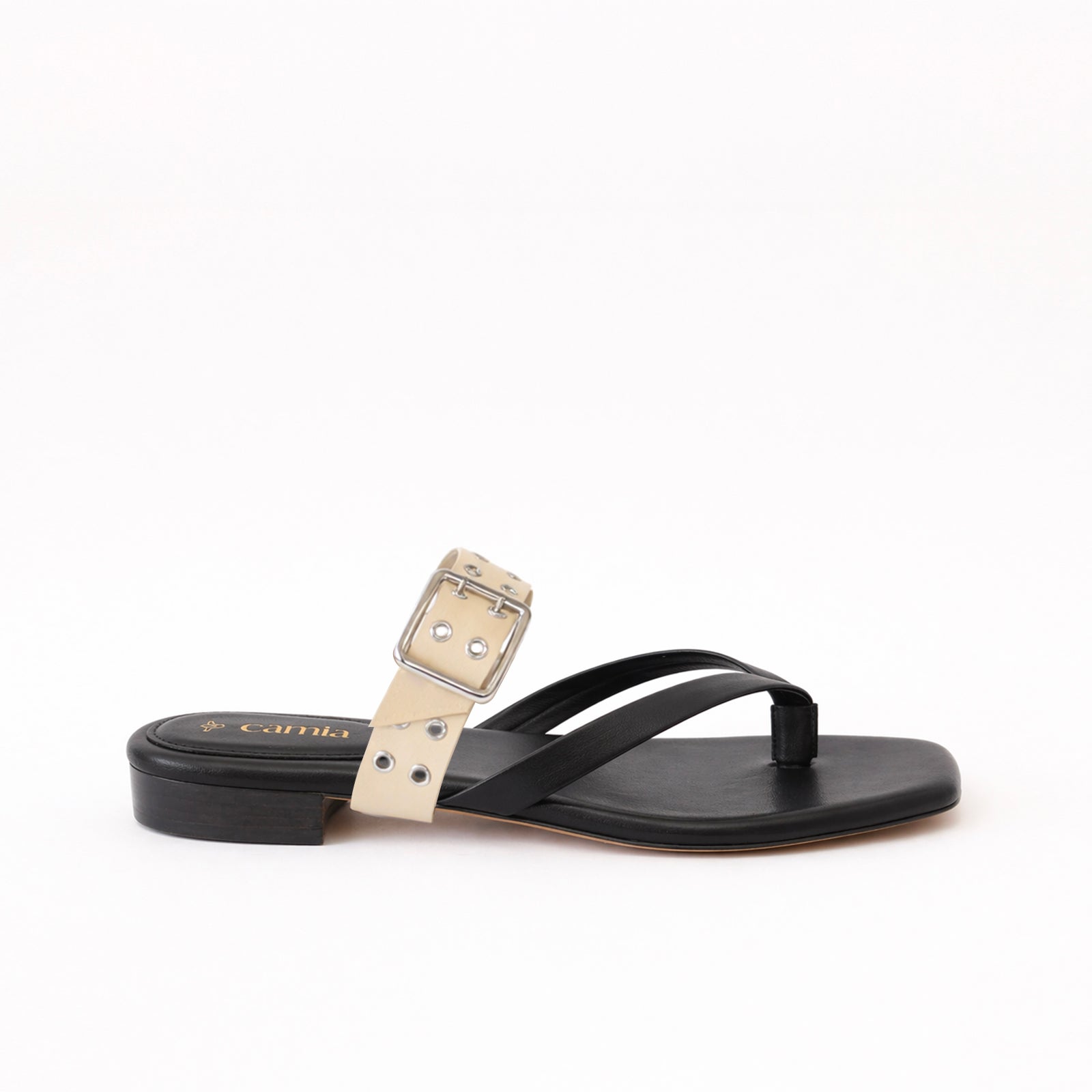 Black Thongs - Ivory Buckle