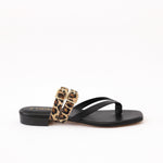 Black Thongs - Double Leopard