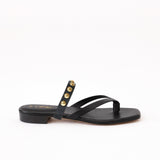 Black Thongs - Golden Studs Black