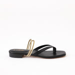 Black Thongs - Cream Hoops
