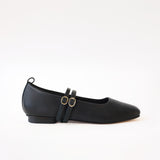 Black - Black Leather Double Straps