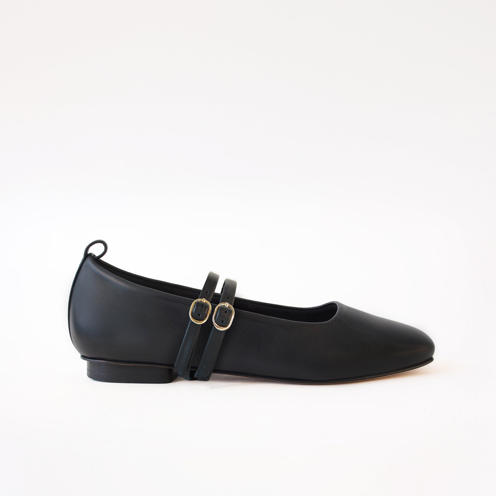 Black - Black Leather Double Straps