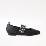 Black - Black Triple Studs Straps