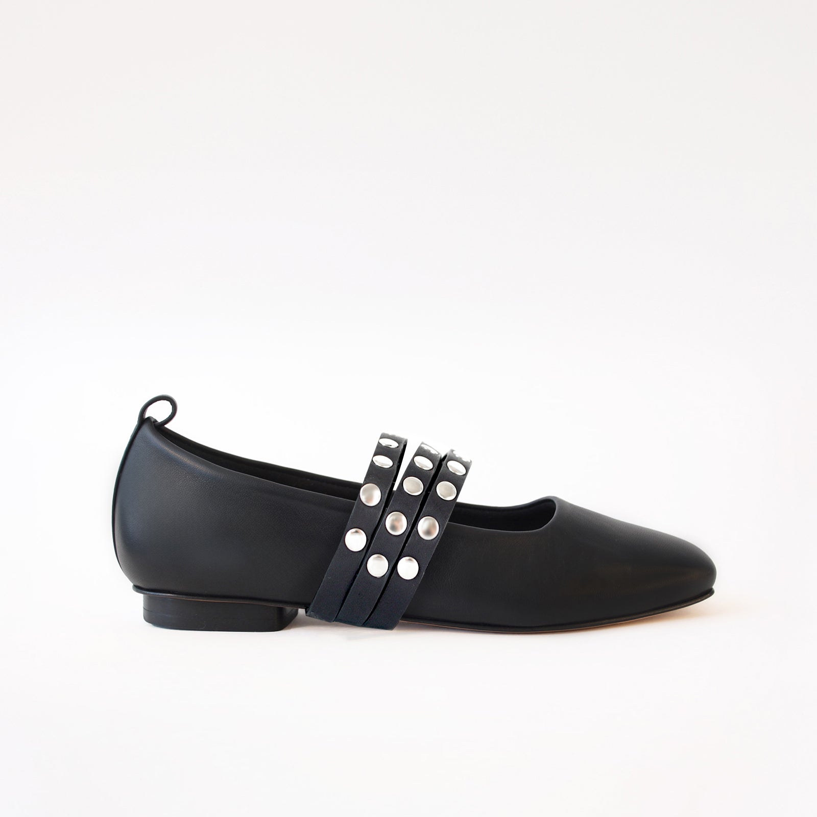 Black - Black Triple Studs Straps
