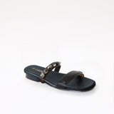 Black Swap Sandal with Agatas