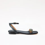Black Swap Sandal Aqua