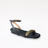 Black Swap Sandal Aqua