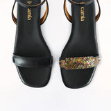 Black Swap Sandal Aqua