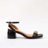 Black Heeled Swap Sandal Volcanic