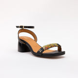 Black Heeled Swap Sandal Volcanic