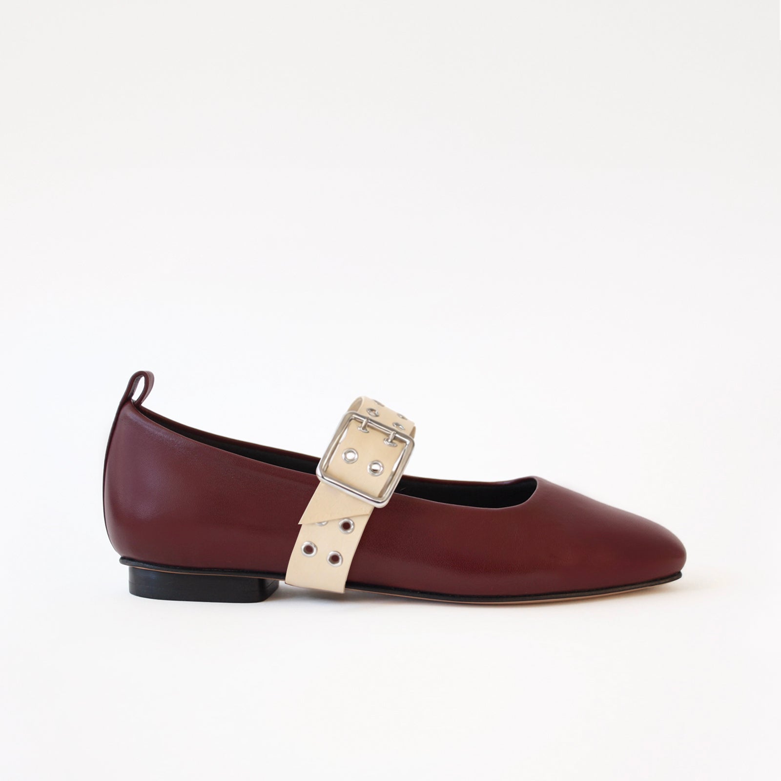 Burgundy - Buckle Cream