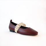 Burgundy Ballet Swap Buckle Cream