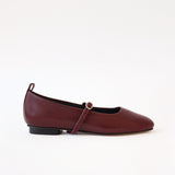 Ballet Swap Flat Burgundy Triple Studs Black