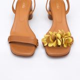 Heeled Swap Sandal Camel Yellow Dalia