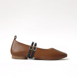 Caramel - Black Leather Double Straps
