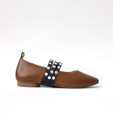 Caramel - Black Triple Studs Straps