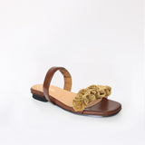 Espresso Flat Swap Sandal Sand Boho with Cushion