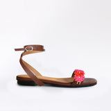 Espresso Flat Swap Sandal Petit Garden Red