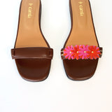 Flat Swap Sandal Chocolate Petit Garden Red