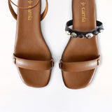 Espresso Swap Sandal with Agatas