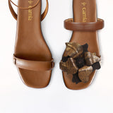Espresso Swap Sandal Brown Flower with Cushion