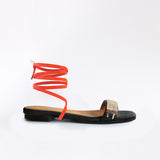 Red Leather Long Atenas Black