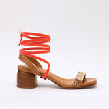 Red Leather Long Atenas Camel