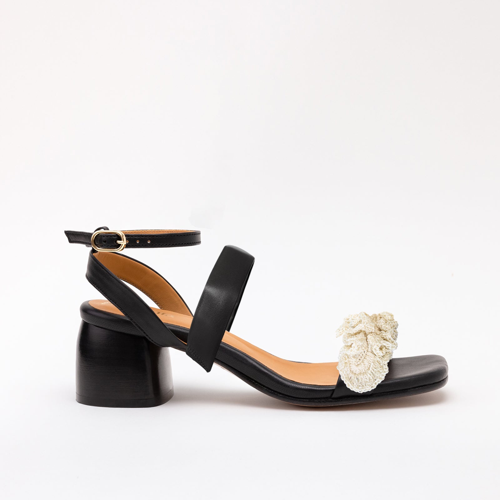Middle Strap Black Boho Strap Cream Black