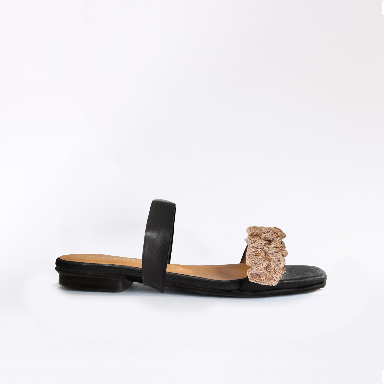 Middle Strap Black Boho Strap Latte Black