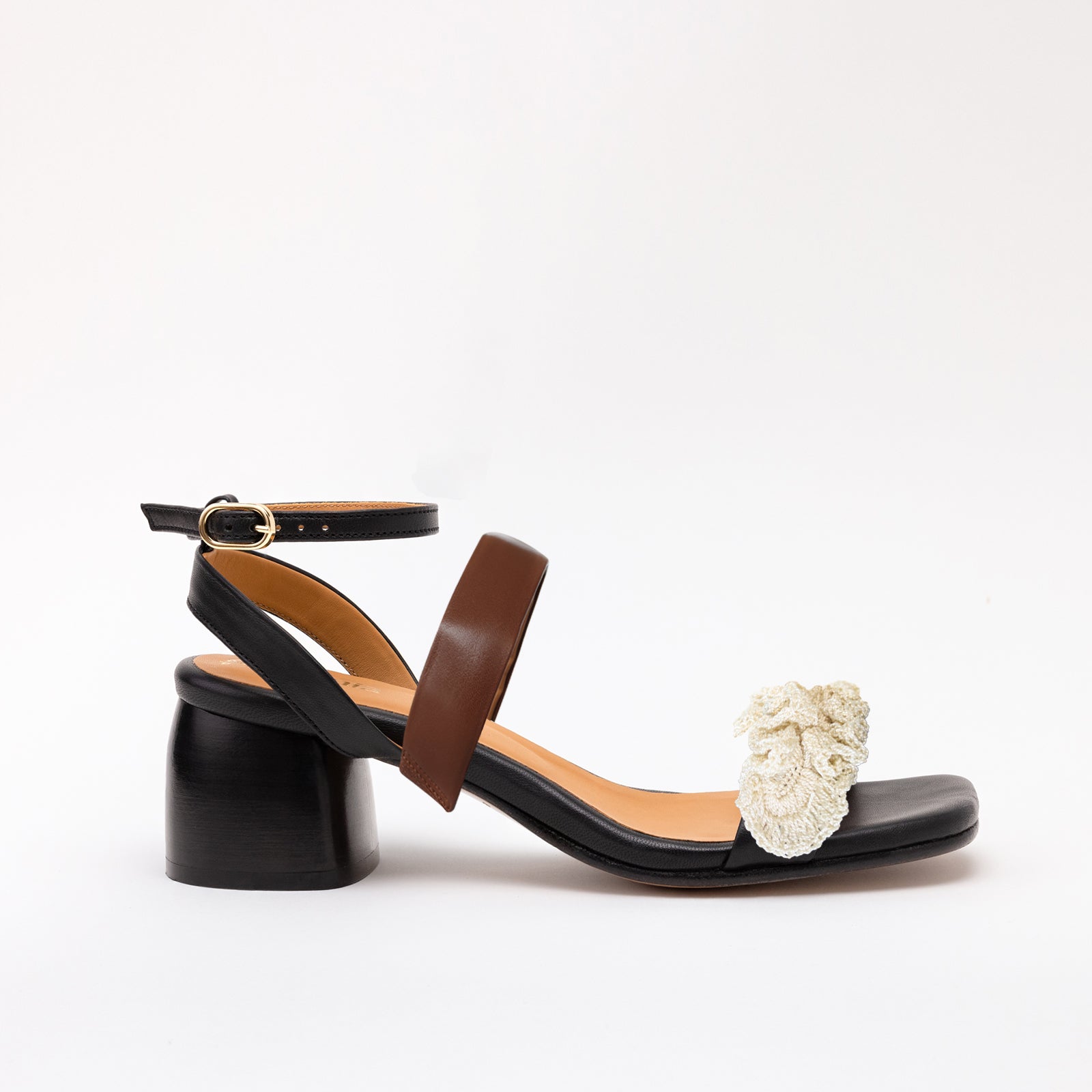 Middle Strap Espresso Boho Strap Cream Black