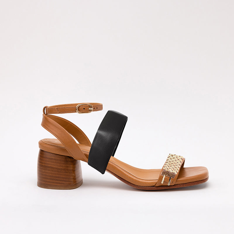 Middle Strap Black Atenas Camel