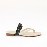 Off White Thong - Black Buckle