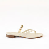 Off White Thong - Cream Golden Studs