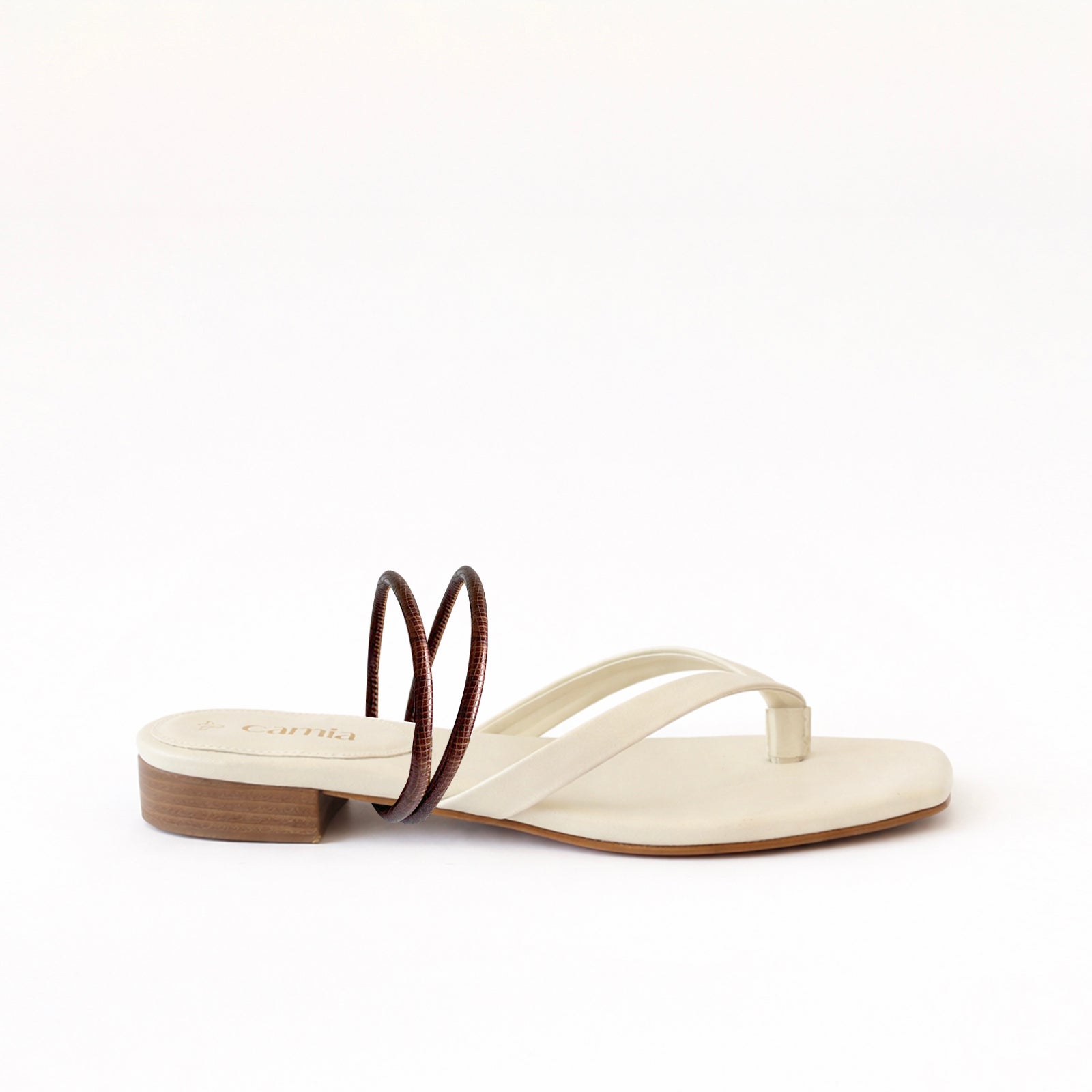 Off White Thong - Brown Hoops