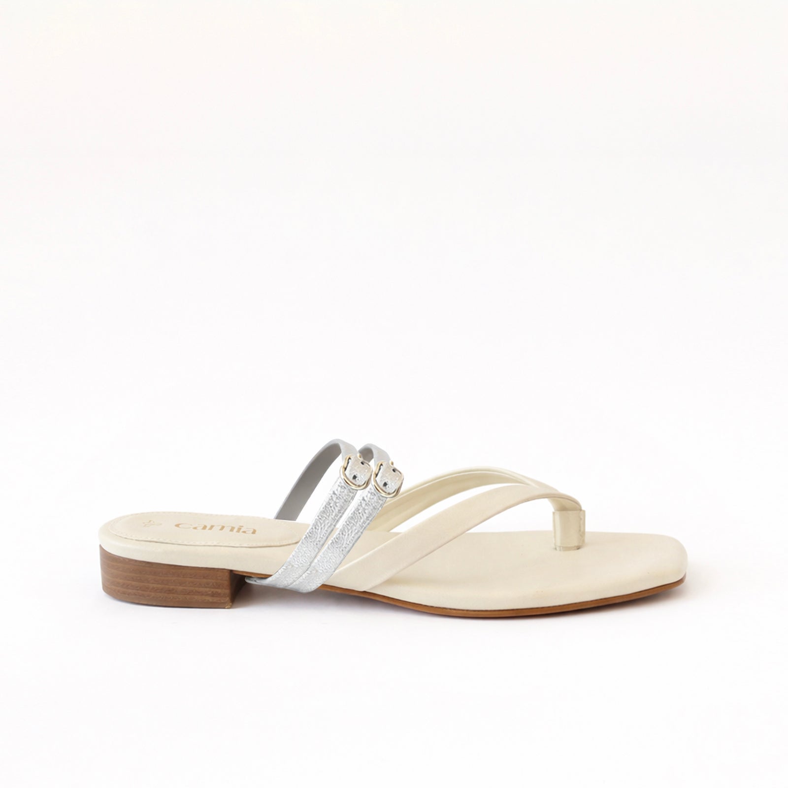 Off White Thong - Double Silver