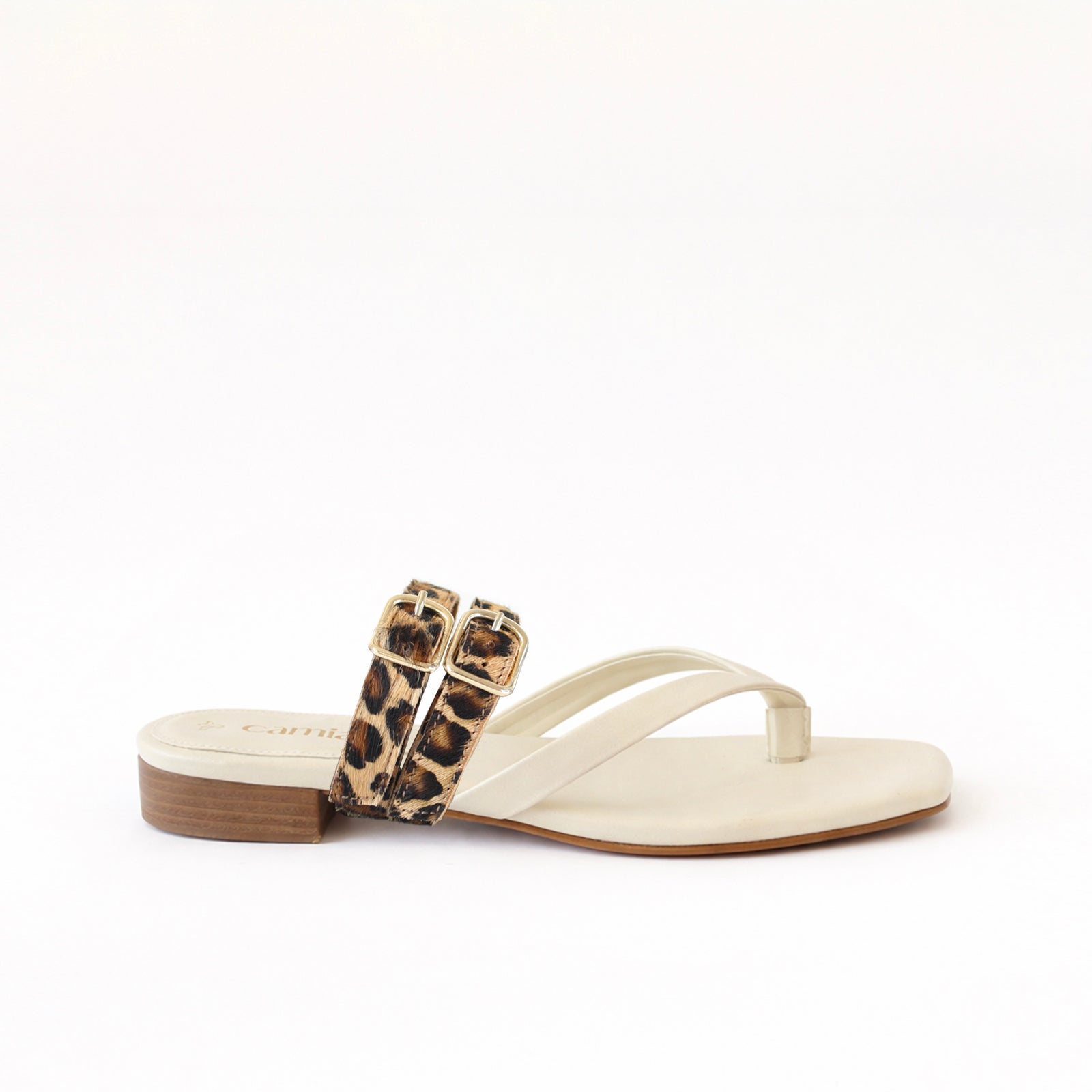 Off White Thong - Double Leopard